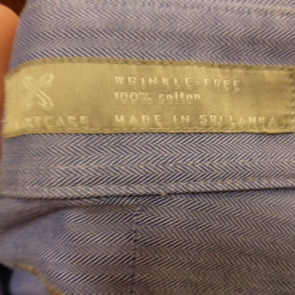 Nordstrom dress shirt mens XL XLarge 17/36 blue long sleeve button wrinkle free - Picture 7 of 8